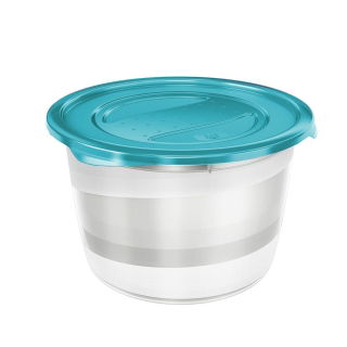Set of 4 round food containers - Fredo "Fresh" - 0.8-litre - fresh blue