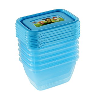 Set di 6 contenitori per alimenti rettangolari - "Paw Patrol" - 0,25 litri - blu ghiaccio - 