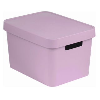 Recipiente rosa Infinito de 17 litros com tampa - 