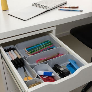 3 stalčių organizatorių / dalytuvų rinkinys Infinity XS - 3 x 0,2 litro - šviesiai pilka - 