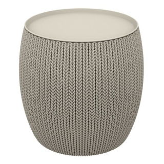 STRIKKET bord - ideelt til haver og terrasser - sandbeige - 
