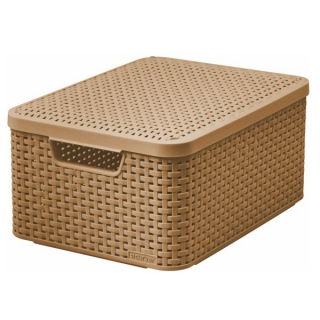 Brun 18-liters Rattan Style kurv med lokk - 