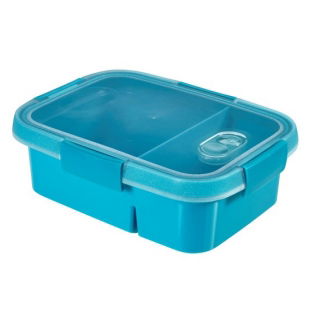 Recipiente de alimento retangular - Smart To Go Dual - 0,6 + 0,3 litro - azul - 