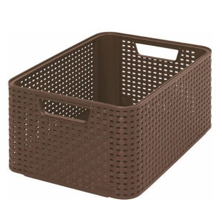 Giỏ phong cách mây 18 lít màu nâu sẫm - 