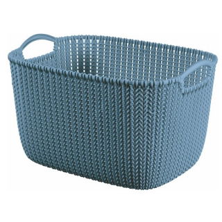 Blauwe rechthoekige gebreide mand van 19 liter - 