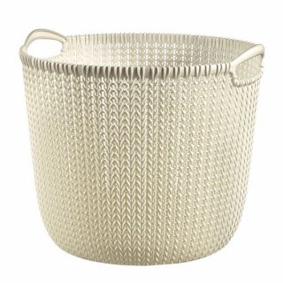 Creamy-white round 30-litre Knit basket
