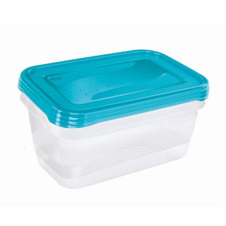 Set of 3 rectangular "Fredo "Fresh" food storage containers - 1.25 litre - fresh blue