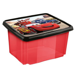 Cutie de depozitare Anna „Cars” de 45 de litri transparentă de culoare vișin cherry - 