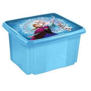 Caixa de armazenamento, recipiente - Anna 'Frozen' - 24 litros - azul - 
