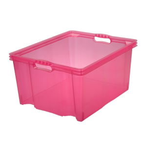Úložný kontajner Multi-Box - veľkosť XXL - transparentná ružová - 