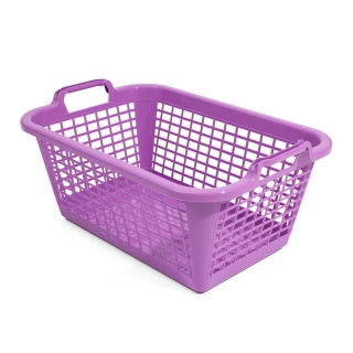 ตะกร้าซักผ้าสี่เหลี่ยมสีม่วง - 60 x 43 ซม - 