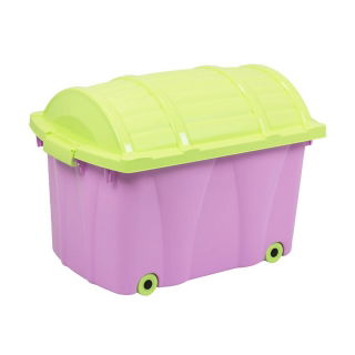 Kutija za igračke, škrinja - Gusar - ljiljanoljubičasta / limeta zelena - 