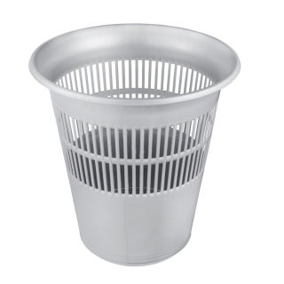 Mesh prullenbak, papierafvalbak, kantoorafvalbak - 11 liter - licht zilver - 