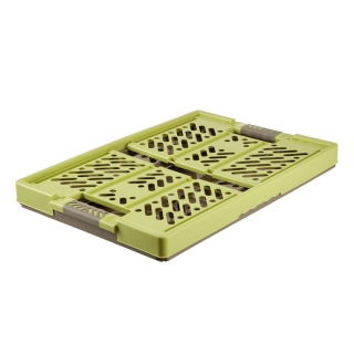Collapsible basket with soft handles - Ben - 45 litre - grey brown/fern flower green