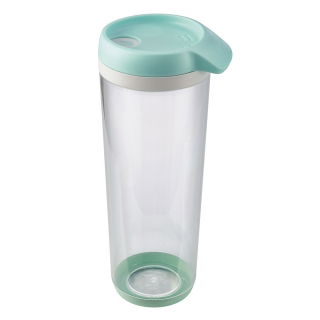 "Bruni" cup, container with slider lock dispenser lid - 1 litre - willow green
