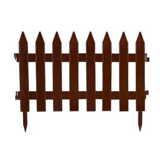 Garden fence edging - 27 cm x 3.2 m - brown