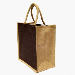 Borsa tote in juta - 32 x 35 x 20 cm - marrone - 