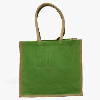 Jute-Einkaufstasche - 40 x 35 x 15 cm - grün - 