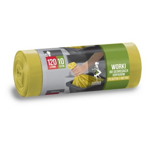 Dzeltenās atkritumu šķirošanas tvertnes - METAL &amp; PLASTIC - 120 litri - 10 gab - 