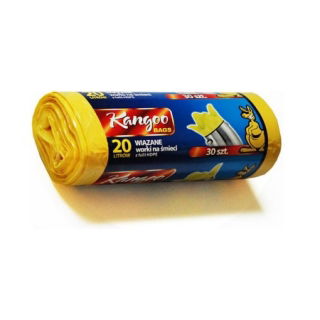 Gele vuilniszakken met snelbinder - 20 liter - 30 st - 