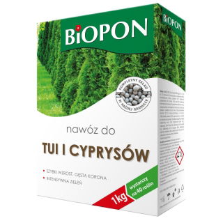 Îngrășământ Thuja și chiparos - asigură o creștere rapidă, coroană densă și colorare vie - BIOPON® - 1 kg - 