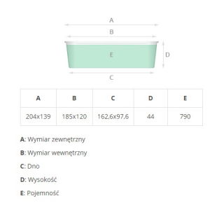 Stampo rettangolare lungo in alluminio per torte di mele, paté e pesce - 790 ml - 