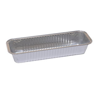 Stampo rettangolare lungo in alluminio per torte di semi di papavero, strudel di mele, halva e pound cake - 1.075 lt - 4 pz - 