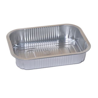 Lang rektangulær bageform af aluminium til kyllingevinger, frankfurter og shashliks - 600 ml - 4 stk - 