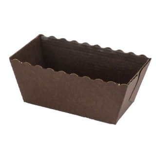 "Easy Bake" rechthoekige papieren bakvorm - 16 x 8 x 6 cm - bruin - 
