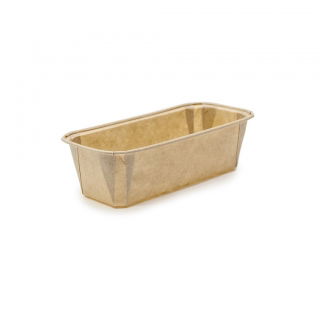Stampo per torta in carta rettangolare "Plumpy" - 15,8 x 5,5 x 5,2 cm - dorato - 20 pz - 
