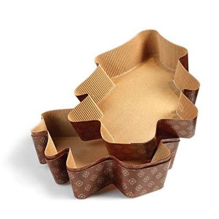 Stampo per torta di carta - a forma di albero di Natale - 16 x 14 x 3,5 cm - 6 pz - 
