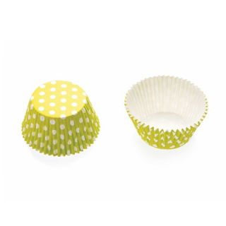 Molde para cupcakes, taza de papel para hornear - 50 x 32 mm - juego de 12 piezas - verde, lunares - 