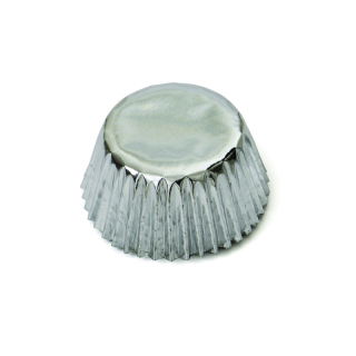 Cupcake liner, paper baking cup - 50 x 32 mm - 60-piece set - silver