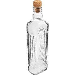 Karbowana (korrugert) flaske med kork - 500 ml - 