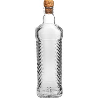 Karbowana (korrugert) flaske med kork - 500 ml - 