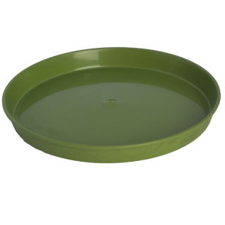 "Elba" kulatý dřevěný hrnec s podšálkem - 15 cm - olivově zelený - 