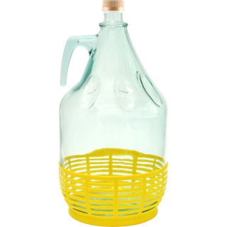 Dama carboy, demijohn med skruelåg og kurv - 5 liter - 