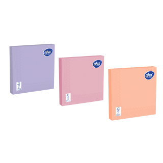 Paper table napkins - 33 x 33 cm - AHA - 100 pcs + 20 pcs FREE - pastel colours
