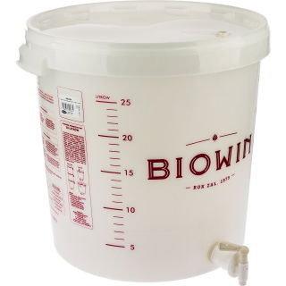 Fermenting jar with a lid, tap and a measuring scale - 30 litres