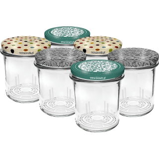 Glas mit Deckel und Drückerplatte - 346 ml - 6 Stk - 