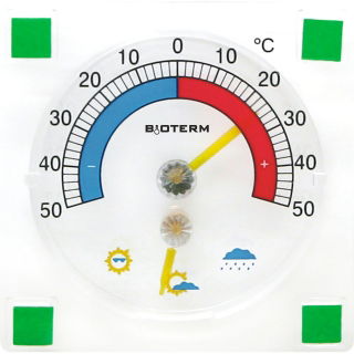 Termometru și higrometru autoadeziv - 90 x 90 mm - 