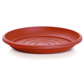 "Terra" outdoor shallow plant pot with a saucer - 20 cm - terracotta-coloured