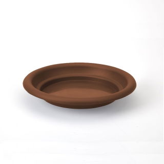 Chậu cây tròn "Agawa" với một chiếc đĩa - 55 cm - màu đỏ gạch - 