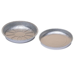 Set tăvi rotunde din aluminiu pentru grătar - 2 dimensiuni - 10 buc - 