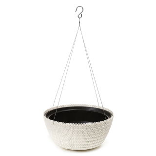 "Jersey" runde hängende Pflanzenschale - 24 cm - cremeweiß - 