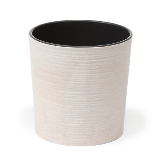 Panci ramah lingkungan "Malwa Eco" dengan campuran kayu - 25 cm - dipahat, putih - 