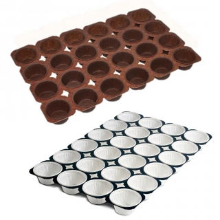Cupcake og muffin bagestel - til 24 forme - 2 farver - 10 stk - 
