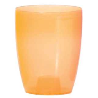 Oală rotundă cu flori de orhidee - Coubi - 16 cm - Portocalie - 