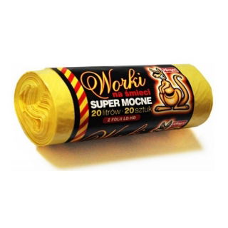 Gele vuilniszakken - XL VERPAKKING - 20 liter - 180 stuks + 20 stuks GRATIS - 