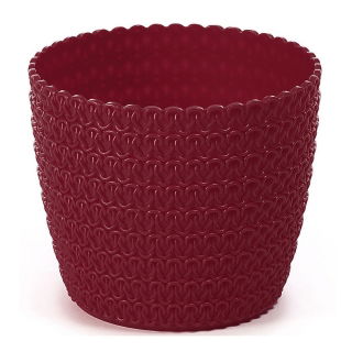 Casing pot bundar "Magnolia Jersey" - 30 cm - merah tua - 